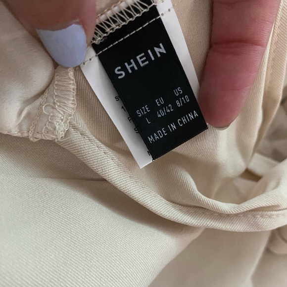 Shein Cropped Halter Vest Top & Split Hem Pants Set size 8/10 large medium wide - Picture 2 of 10